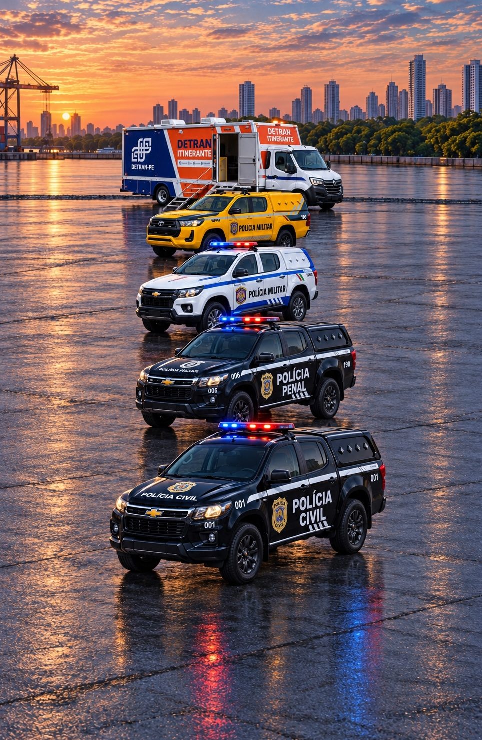 Veículo especial em operação